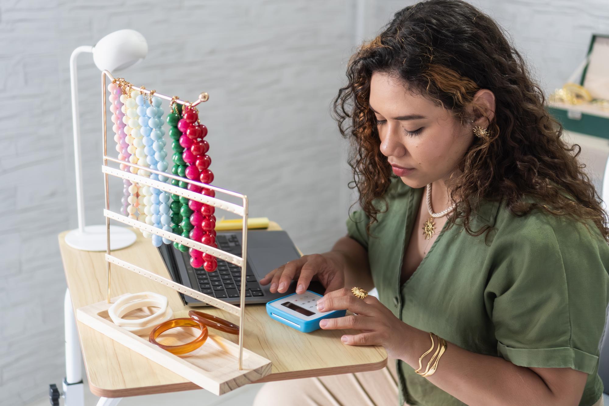 Instructor arranging threads and hoops